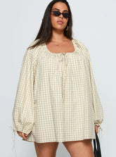 Preacher Playsuit White Check Curve